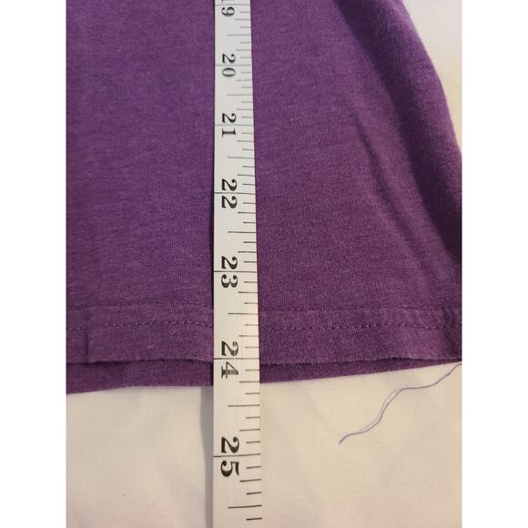 Energie size small women's shirred sleeve crewneck purple tee - Picture 5 of 5